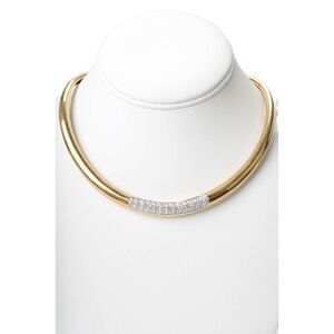 Designer Vintage 18k Solid Gold Diamond Necklace Tapered Collar Choker 79g